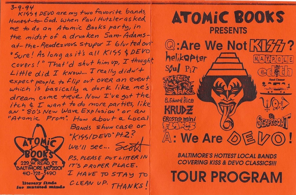 Atomic Book's' "Are We Not KISS? We Are DEVO!" Program